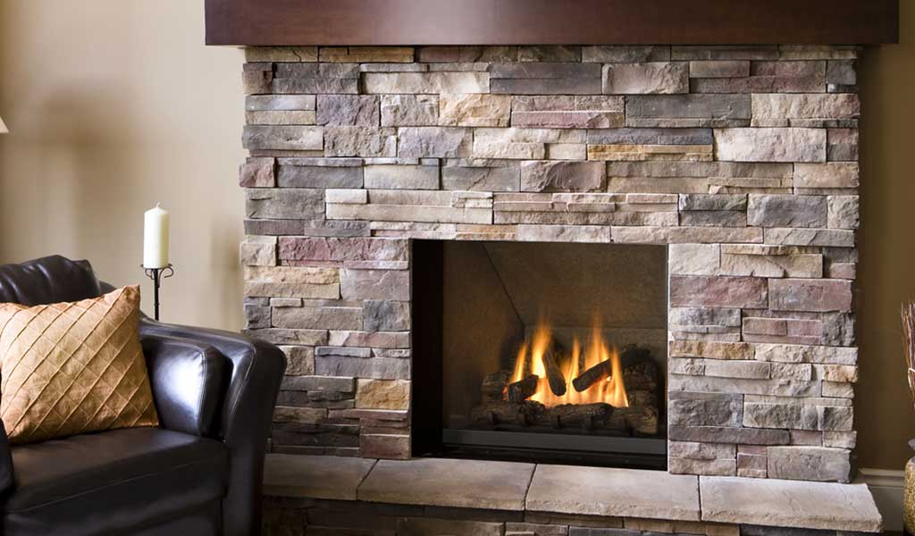 fireplace with built-in white shelving in a casual living room